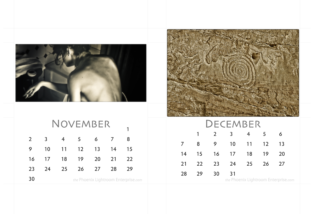 november and december  for 2014 cd jewel case calendars by michael maersch