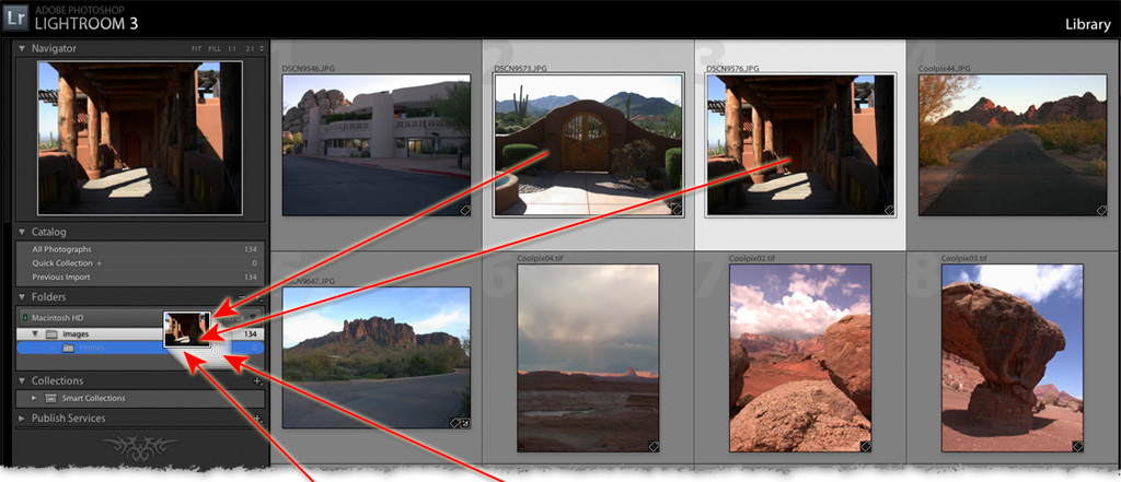 select and drag files into the new subfolder