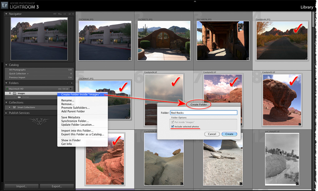 create a new folder in the library module of lightrtoom