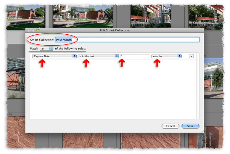 edit a smart collection in this options dialog