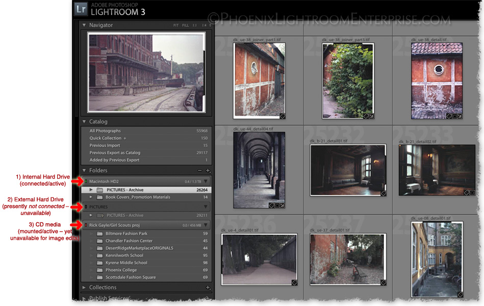 a look at the folders panel in the lightroom library module
