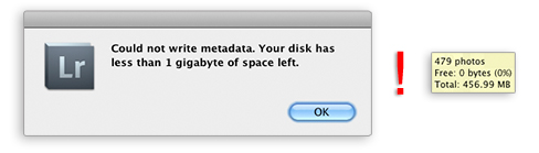 lightroom cannot write to metadata burned onto a cd