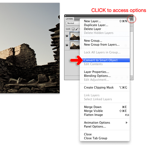 convert to smart object