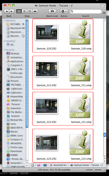 raw files and xmp sidecars